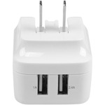 StarTech.com White Dual Port USB Wall Charger - High Power 17 Watt / 3.4 Amp - Travel Charger International
