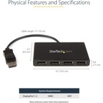 StarTech.com MST Hub - DisplayPort to 4x DisplayPort - Multi Stream Transport Hub - DP 1.2 to DP - 3840 × 2160 - DisplayPort