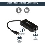 StarTech.com USB-C to Gigabit Network Adapter with Extra USB Port