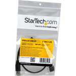 StarTech.com 0.5m 20in Slim Micro USB 3.0 Cable - M/M - USB 3.0 A to Right-Angle Micro USB