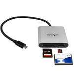 StarTech.com USB 3.0 Flash Memory Multi-Card Reader / Writer with USB-C - SD microSD and CompactFlash Card Reader w/ Integrated USB-C Cable - SD, microSD, MultiMedia