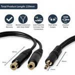 StarTech.com 6in Stereo Splitter Cable - 3.5mm Male to 2x 3.5mm Female - 1 x Mini-phone Male - Black