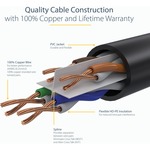 StarTech.com 100 ft Black Snagless Cat6 UTP Patch Cable - Category 6 - 100 ft - 1 x RJ-45 Male Network - 1 x RJ-45 Male Network - Black