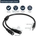 StarTech.com Slim Stereo Splitter Cable - 3.5mm Male to 2x 3.5mm Female - 1 x Mini-phone Male Stereo Audio