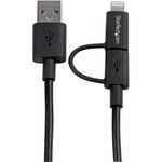 StarTech.com 1m Apple Lightning or Micro USB to USB Cable Black
