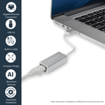 StarTech.com USB 3.0 to Gigabit Network Adapter - Silver - Sleek Aluminum Design Ideal for MacBook, Chromebook or Tablet - USB 3.1 - 1 Ports - 1 - Twisted Pair