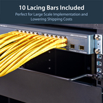 StarTech.com Horizontal Lacing Bar w/ 2 inch Offset at 75 Degrees- Server Rack Cable Management- 19inch Network Rack-Mount Cord Organizer- 10pk CMLB102 - Route your c