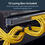 StarTech.com Horizontal Lacing Bar - Server Rack Cable Management - 19inch Network Rack Mount Cord Organizer- 10 pack CMLB10 - Route your cables on these horizontal c