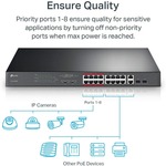 TP-Link TL-SL1218MP 16 Ports Ethernet Switch - Fast Ethernet - 10/100Base-T