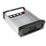 StarTech.com Black Aluminum 5.25in Rugged SATA Hard Drive Mobile Rack Drawer - 1 x Total Bay - 1 x 3.5inch Bay