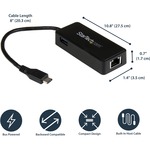 StarTech.com USB-C to Gigabit Network Adapter with Extra USB Port