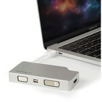 StarTech.com USB-C Multiport Adapter - Aluminum - USB Type C to VGA / 4K HDMI / Mini DisplayPort / DVI - USB C Adapter