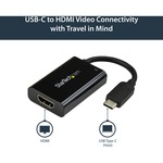 StarTech.com USB-C to HDMI 4K Adapter - 60W USB PD - USB Type C to HDMI - Black - 4K 60Hz - Thunderbolt 3 Compatible - CDP2HDUCP - USB-C video adapter charges laptop