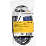 StarTech.com 15 ft 2-in-1 Ultra Thin USB KVM Cable - Black
