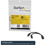 StarTech.com 3.5mm 4 Position to 2x 3 Position 3.5mm Headset Splitter Adapter - F/M