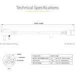 StarTech.com Standard Power Cord - 3 m Length - IEC 60320 C13 - BS 1363