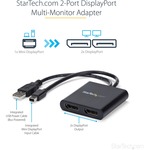 StarTech.com MST Hub - Mini DisplayPort to 2x DisplayPort - Multi Stream Transport Hub - mDP 1.2 to DP - 3840 × 2160 - DisplayPort - USB