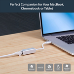 StarTech.com USB 3.0 to Gigabit Network Adapter - Silver - Sleek Aluminum Design Ideal for MacBook, Chromebook or Tablet - USB 3.1 - 1 Ports - 1 - Twisted Pair