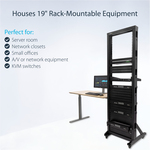 StarTech.com 2-Post Server Rack with Sturdy Steel Construction and Casters - 42U - Steel