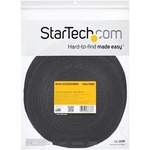StarTech.com Hook-and-Loop Cable Management Tie - 50 ft. Bulk Roll - Black - Cut-to-Size Cable Wrap / Straps HKLP50 - Organize the cables in your server rack or ca