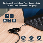 StarTech.com USB-C Multiport Adapter - 4K 30 Hz - USB C to HDMI / DVI / HDMI - USB C Adapter - USB C Dongle - USB C Hub
