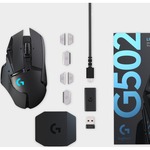 Logitech LIGHTSPEED G502 Gaming Mouse - Wi-Fi - USB - Black
