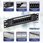 TRENDnet TC-P08C5E 8 Ports Network Patch Panel - 8 x RJ-45 - 8 x RJ-11