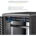 StarTech.com 2U 22in Rack Mount Cantilever Shelf - Fixed Server Rack Cabinet Shelf - 50lbs / 22kg