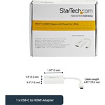 StarTech.com USB-C to HDMI Adapter with USB Power Delivery - USB Type-C to HDMI Converter for Computers with USB C - USB Type C - 4K 60Hz - Using a single USB Type-C