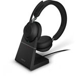 Jabra Evolve2 65 Wireless Over-the-head Stereo Headset - Black - Binaural - Supra-aural - Bluetooth - USB Type C