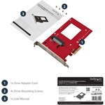 StarTech.com U.2 to PCIe Adapter for 2.5inch U.2 NVMe SSD - SFF-8639 PCIe Adapter - x4 PCI Express 3.0 - NVMe PCIe Adapter - U.2 PCIe Card