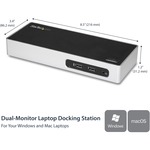 StarTech.com Dual Monitor USB 3.0 Laptop Docking Station w/ HDMI, DVI, VGA via Adapter, 6xUSB 3.0 Andamp; Audio Ports - USB Dock for Mac Andamp; Windows DK30ADD - This dual mo
