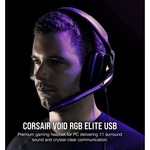 Corsair VOID RGB ELITE USB Wired Over-the-head Stereo Gaming Headset - Carbon - Binaural - Circumaural - 32 Ohm - 20 Hz to 30 kHz - 180 cm Cable - Omni-directional M