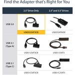 StarTech.com USB 3.0 to 2.5inch SATA III Hard Drive Adapter Cable w/ UASP