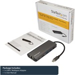 StarTech.com USB-C Multiport Adapter - 2 x USB 3.0 / HDMI / SD / Gigabit Ethernet - with Power Delivery USB PD - USB C Docking Station - 2 x USB Ports - 2 x USB 3.