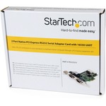 StarTech.com 2 Port Native PCI Express RS232 Serial Adapter Card with 16550 UART - 2 x 9-pin DB-9 Male RS-232 Serial PCI Express