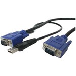 StarTech.com 10 ft Ultra Thin USB VGA 2-in-1 KVM Cable - Black