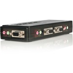 StarTech.com 4 Port Black USB KVM Switch Kit with Cables and Audio - 4 Port