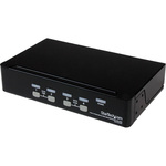 StarTech.com 4 Port 1U Rackmount USB KVM Switch with OSD - 4 x 1 - 4 x HD-15 Keyboard/Mouse/Video - 1U - Rack-mountable