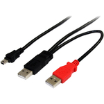 StarTech.com 6ft USB Y Cable for External Hard Drive - Type B Male USB - Type A Male USB - 1.83m - Black