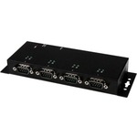 StarTech.com 4 Port USB to DB9 RS232 Serial Adapter Hub - Industrial DIN Rail and Wall Mountable