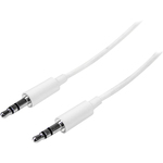 StarTech.com 3m White Slim 3.5mm Stereo Audio Cable - Male to Male - 1 x Mini-phone Male Stereo Audio