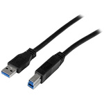 StarTech.com 2m 6 ft Certified SuperSpeed USB 3.0 A to B Cable - M/M - 1 x Type A Male USB - 1 x Type B Male USB - Black