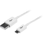 StarTech.com 0.5m White Micro USB Cable - A to Micro B, 1x Type A Male USB, 1x Type B Male Micro USB