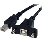 StarTech.com 3 ft Panel Mount USB Cable B to B - F/M - 1 x Type B Male USB - 1 x Type B Female USB