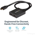 StarTech.com 4K HDMI 2-Port Video Splitter - 1x2 HDMI Splitter - Powered by USB or Power Adapter - 4K 30Hz