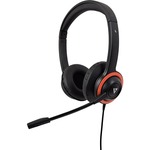 V7 Safe Sound HA530E Wired Over-the-head, On-ear Stereo Headset - Black, Red - Binaural