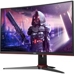 AOC C24G2AE 23.6And#34; Full HD Curved Screen WLED 165Hz Gaming LCD Monitor - 16:9 - Black Red