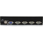 StarTech.com 4 Port 1U Rackmount USB KVM Switch with OSD - 4 x 1 - 4 x HD-15 Keyboard/Mouse/Video - 1U - Rack-mountable