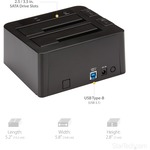 StarTech.com USB 3.1 10Gbps Dual-Bay Dock for 2.5inch/3.5inch SATA SSD/HDDs with UASP - 2 x Total Bay